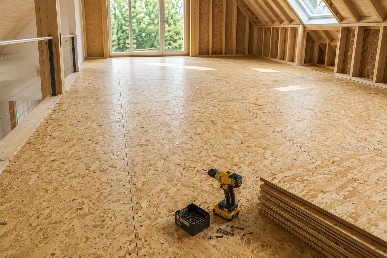 Plancher OSB vissé sur solivage neuf - Make Bois, Centre-Val de Loire